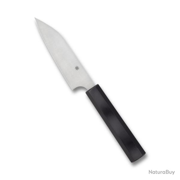 Couteau Cuisine Spyderco Wakiita Petty Lame SRS15 PlainEdge Manche G10 Naturel Made In Japan SCK15GP