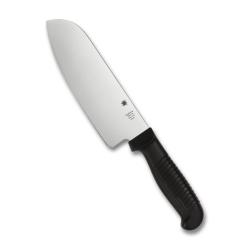Couteau Cuisine Spyderco Santoku Lame MBS-26 PlainEdge Manche Polypropyl&egrave;ne Noir Made In SCK08PBK