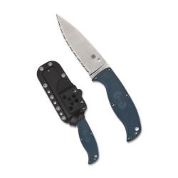 Couteau Fixe Spyderco Enuff 2 Lame K390 SpyderEdge Manche FRN Bleu Etui Japan SCFB31SBL2K390