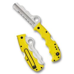 Couteau Spyderco Assist Salt Lame H-2 Manche FRN Jaune Brise-Vitre Sifflet Lockback Japan SC79PSYL
