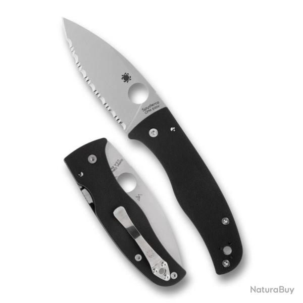 Couteau Pliant Spyderco Bodacious Lame CPM S30V SpyderEdge Manche G10 Noir Compression Lock SC263GS