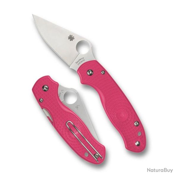 Couteau Pliant Spyderco Para 3 Lame Acier CTS BD1N Manche FRN Rose Compression Lock SC223PPN