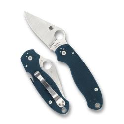 Couteau Pliant Spyderco Para 3 Lame Acier CPM SPY27 Manche G10 Cobalt Compression Lock SC223GPCBL