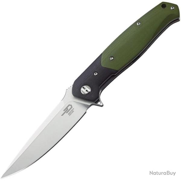 Couteau Bestech Swordfish Lame Acier Damas Manche G10 Noir Linerlock BTKG03J