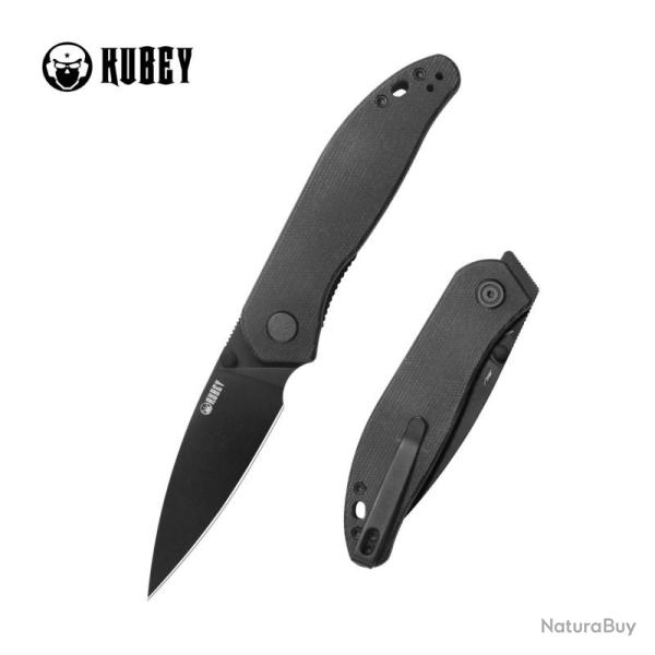 Couteau Pliant Kubey SNUG Lame Acier 14C28N Manche Micarta Noir Liner Lock KUB408G