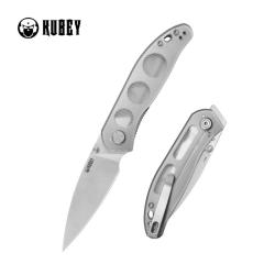 Couteau Pliant Kubey SNUG Lame Acier 14C28N Manche Polycarbonate Transparent Liner Lock KUB408C