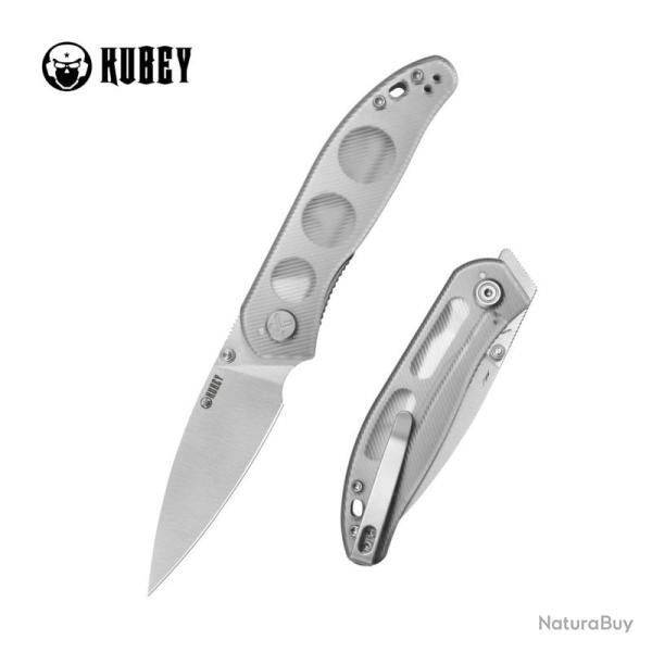 Couteau Pliant Kubey SNUG Lame Acier 14C28N Manche Polycarbonate Transparent Liner Lock KUB408C