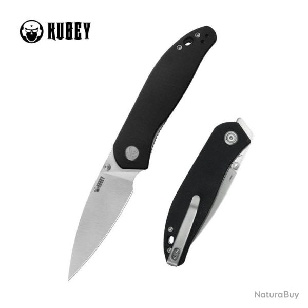 Couteau Pliant Kubey SNUG Lame Acier 14C28N Manche G10 Noir Liner Lock KUB408A