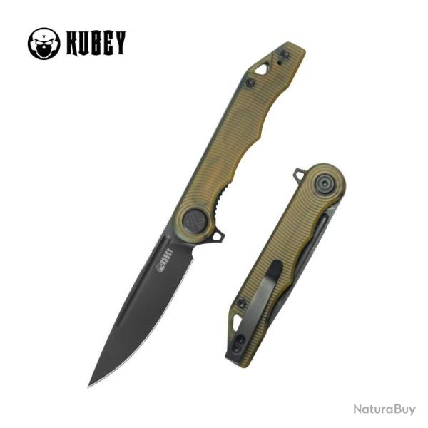 Couteau Pliant Kubey Mizo Lame Acier 14C28N Manche Ultem Noir Liner Lock KUB312W