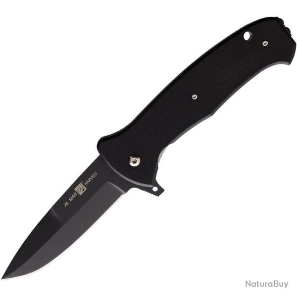 Couteau Pliant AL MAR Eagle S35VN Noir Lame Acier S35VN TiNi Noir Manche G10 Clip AMK2217