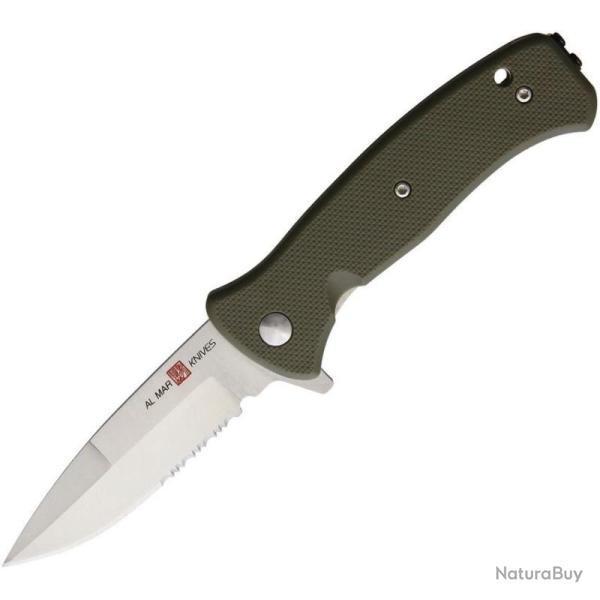 Couteau Pliant AL MAR Ultralight Hawk A/O Semi-Cranti Lame Acier 8Cr13MoV Manche FRN Clip AMK2209