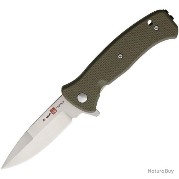 Couteau Pliant AL MAR Ultralight Hawk A/O Lame Acier 8Cr13MoV Manche FRN Vert Clip AMK2208