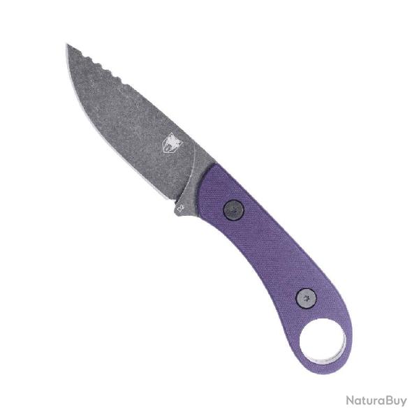 Couteau Fixe Cobratec Skinner Gen II Lame Acier D2 Manche G10 Violet Anneau Etui Kydex CBTSD2PRPG2