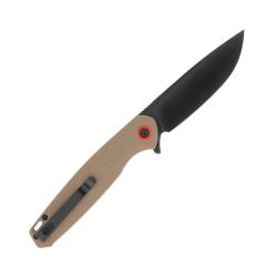Couteau Pliant Cobratec Rath Lame Acier D2 Manche G10 Tan Flipper CBTRATHBRN