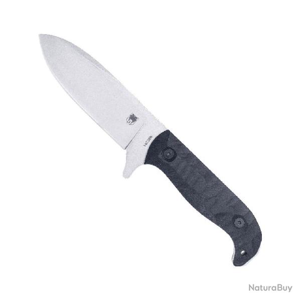 Couteau Fixe Cobratec PSK Lame Acier 14C28N Satin Stonewash Manche G10 Noir Etui Kydex CBTPSKBKS