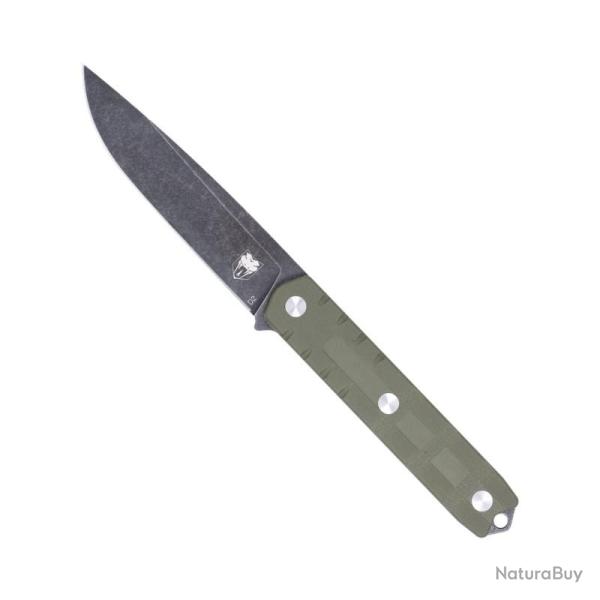 Couteau Fixe Cobratec Outdoor Warrior Lame Acier D2 Manche G10 Noir Etui Kydex CBTOWBLKDNS
