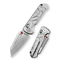 Couteau Pliant Trivisa Skarn Lame Acier M390 Satin Manche Titane Crossbar Lock TVJM11WM