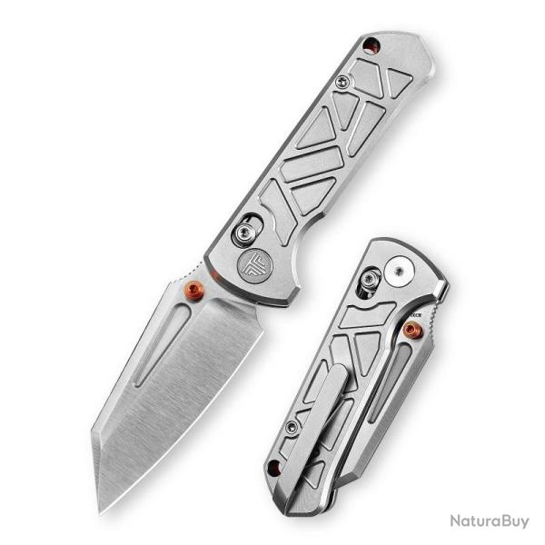 Couteau Pliant Trivisa Skarn Lame Acier M390 Satin Manche Titane Crossbar Lock TVJM11WM