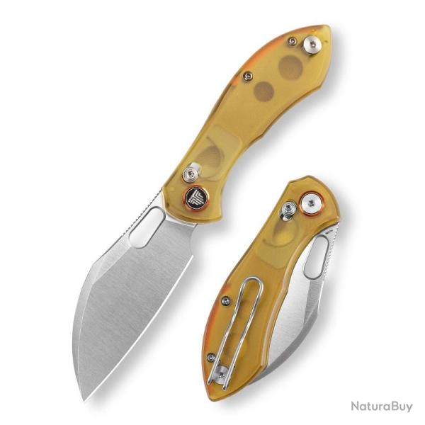 Couteau Pliant Trivisa Batwing Lame Acier 14C28N Sabl� Manche PEI Crossbar Lock TVJM10SYP14