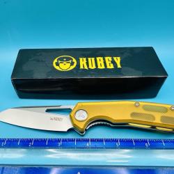 Couteau Pliant Kubey Vagrant Lame AUS-10A Sand Blast Drop Point Manche Ultem Linerlock KUB291Q
