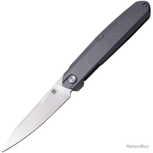 Couteau Pliant Real Steel S5 Metamorph Framelock Lame M390 Satin Manche Titane Gris RS7811T