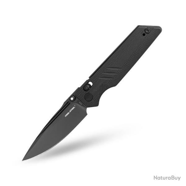 Couteau Pliant Real Steel Sacra Pro Crossbar Lock Lame K110 PVD Noir Manche G10 Noir RS7714BB