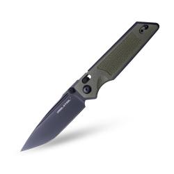 Couteau Pliant Real Steel Sacra TAC Crossbar Lock Lame K110 Tanto Manche G10 OD Green RS7712G