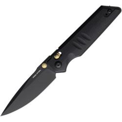 Couteau Pliant Real Steel Sacra Slide Lock Blackout Lame K110 Manche G10 Noir RS7711BB