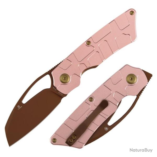 Couteau Pliant Tenable Knives Goblin L Lame 14C28N Rose Gold Manche Aluminium B3016A1