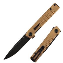 Couteau Pliant Tenable Knives Kitpu Lame Nitro-V Blackwash Manche Aluminium Bronze B2123A2