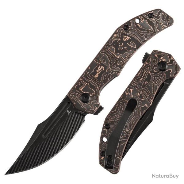 Couteau Pliant Tenable Knives Orion Lame Nitro-V CNC Blackwash Manche G10 Copper Foil B1089C3