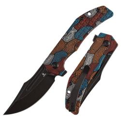 Couteau Pliant Tenable Knives Orion Lame 14C28N Blackwash Manche G-Mascus Topo Multicolore B1089A7