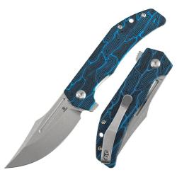 Couteau Pliant Tenable Knives Orion Lame 14C28N Stonewash Manche G-Mascus Topo Bleu B1089A1