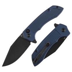 Couteau Pliant Tenable Knives Entity Button Lock Lame Acier 14C28N Manche Aluminium Bleu B1036F5