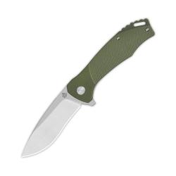 Couteau Pliant QSP Raven Lame D2 Drop Point Manche G10 Vert Linerlock QS122B1