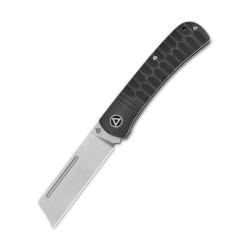 Couteau Pliant QSP Hedgehog Slip Joint Lame 14C28N Cleaver Manche Micarta Noir QS142E
