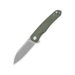 Couteau Pliant QSP Otter Lame 14C28N Sheepsfoot Stonewash Manche Micarta Canvas Vert QS140E1