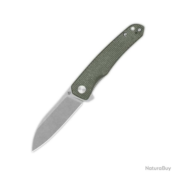 Couteau Pliant QSP Otter Lame 14C28N Sheepsfoot Stonewash Manche Micarta Canvas Vert QS140E1