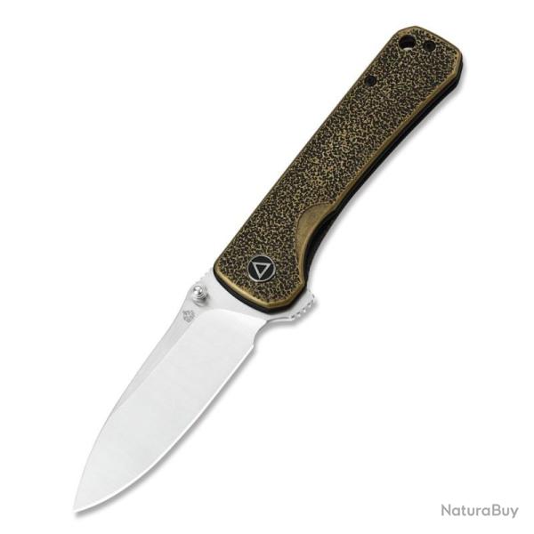 Couteau Pliant QSP Hawk Lame 14C28N Manche Laiton Linerlock QS131K