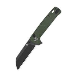 Couteau Pliant QSP Penguin Button Lock Lame 14C28N Black Manche Micarta Vert QS130BLC2