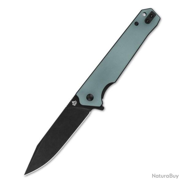 Couteau Pliant QSP Mamba V2 Lame D2 Clip Point Black Manche G10 Jade Linerlock QS111J2
