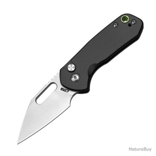 Couteau Pliant CJRB Mini Pyrite Lame AR-RPM9 Manche Aluminium Noir Button Lock J1933BK