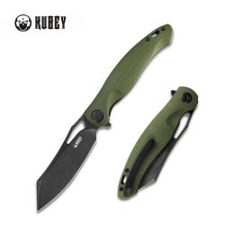 Couteau Pliant Kubey Drake Lame AUS-10A Black Stonewash Drop Point Manche G10 Vert Linerlock KUB239B