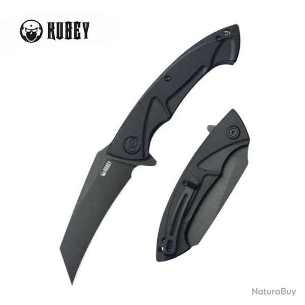 Couteau Pliant Kubey Anteater Lame 14C28N Blackwash Drop Point Manche G10 Noir Linerlock KUB212D