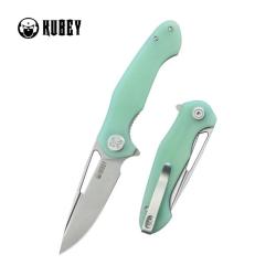 Couteau Pliant Kubey Dugu Lame 14C28N Stonewash Drop Point Manche G10 Jade Linerlock KUB210I