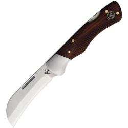 Couteau de Poche Roper Knives Klondike Hawkbill Lame D2 Satin Manche Bois Brun Lockback RP0039