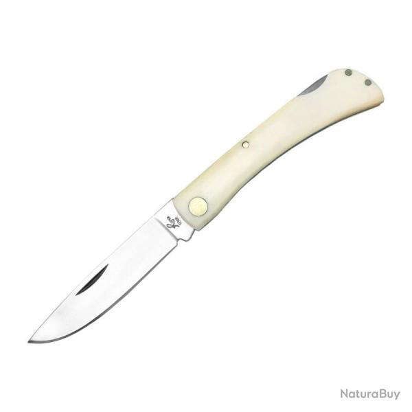 Couteau de Poche Roper Knives Tumbleweed Lame 1065 Manche Os Blanc Lockback RP0032WB