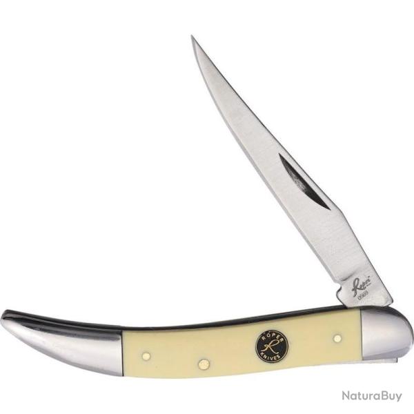 Couteau de Poche Roper Knives Pecos Large Toothpick Lame Carbone Manche Delrin Jaune RP0021YD