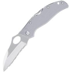 Couteau Roper Knives Flash Lockback Lame 8Cr13MoV Full Serrated Manche Inox Brosse Lockback RP0010S