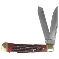 Couteau de Poche Roper Knives Lockback Trapper Lame 1065 Manche Os jigged rouge Pocket RP0005CRB